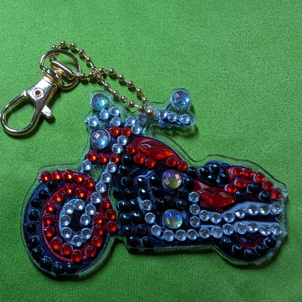 5 For $10 Crystal Motorcycle Keychain